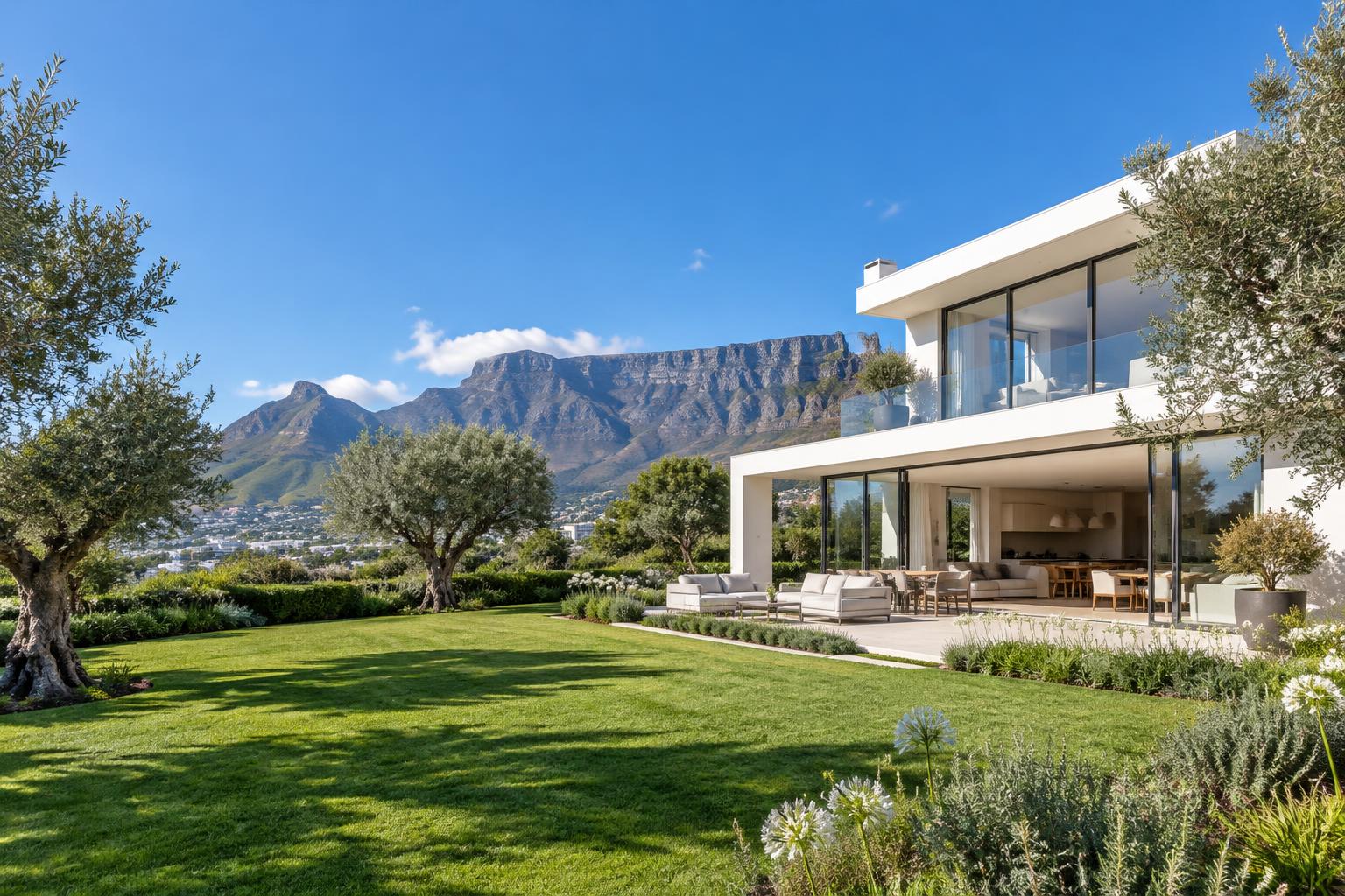 A sunlit Cape Town family home beneath Table Mountain